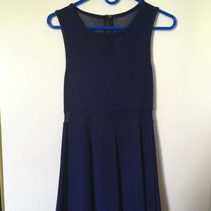 Fit and Flare Skater Dress / Navy Blue / Express